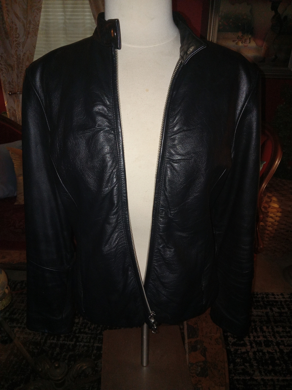 Wilsons Leather Black Zip-Front Women's Leather Jacket